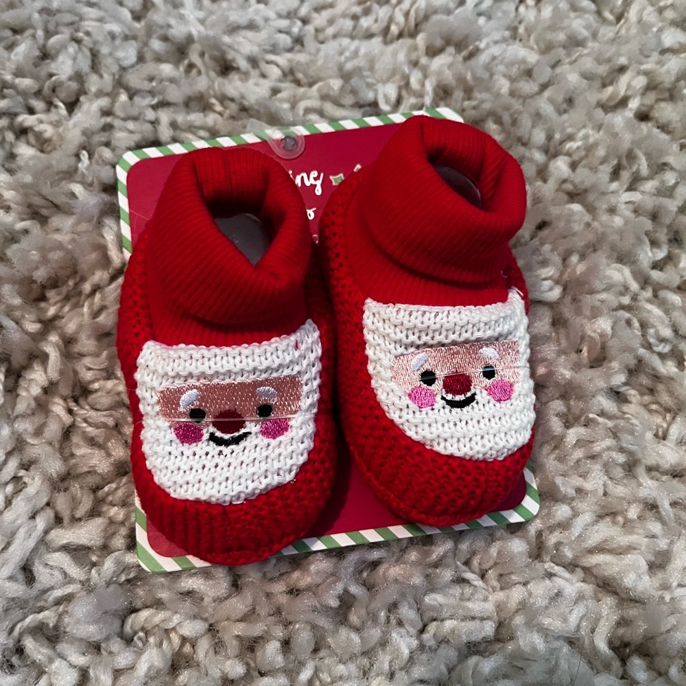 NWT Red Santa Baby Booties